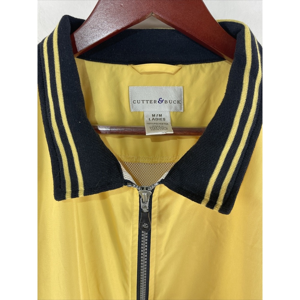 Cutter & Buck Womens Medium Yellow Gulf Long Sleeve Windbreaker - Picture 2 of 8